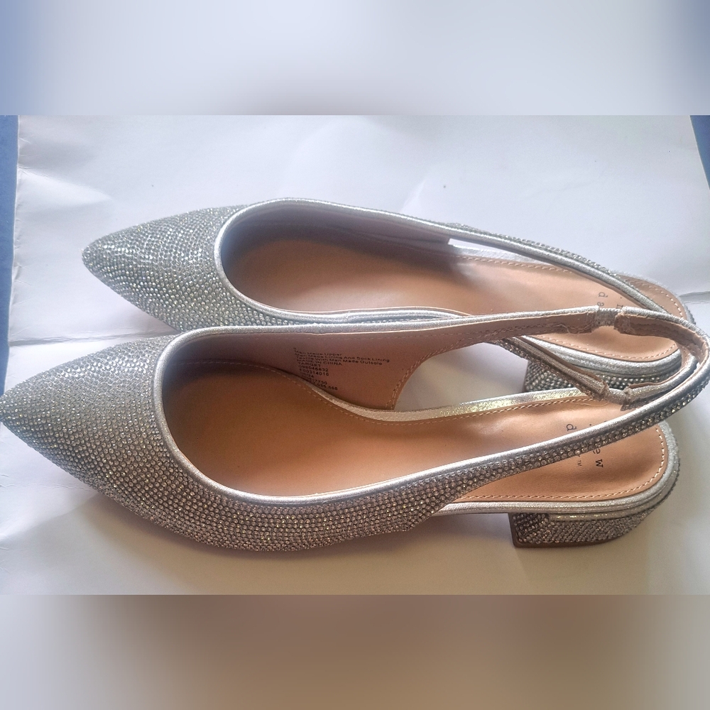 New Day Ladies Rhinestone slingback flats - Size 8